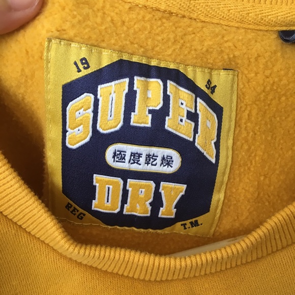 Superdry Crew Neck Sweatshirt in Mustard - Picture 6 of 8